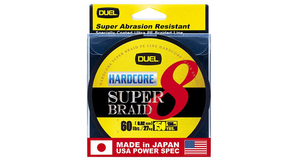 Duel Hardcore Braid</p>
<p>Micro pitch 8 strand specially coated braided line. Smooth surface design reduces friction and line noise, allowing you to fish with stealth and silence while maintaining easy handling and maximum abrasion resistance.
