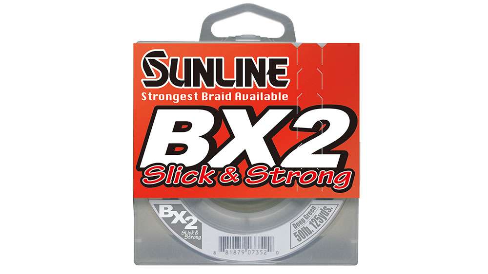 Sunline BX2 Braided Line</p>
<p>Sunline America is introducing a new braided line to its braid lineup called BX2. The new BX2 is made with Sunlineâs new 8-strand Ultimate IZANAS PE braided line that features a smooth surface process for longer casting and reduced rod guide noise. BX2 is available in 125- and 600-yard spools, and green line color option. BX2 is offered in 35-, 50- and 65-pound strengths.
