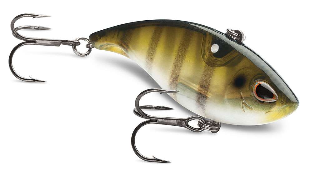 Arashi Vibe</p>
<p>The soft-knock rattle provides a single cadence that attracts without overpowering. Self-tuning line tie is a free-moving design which allows the lure to start action easily and vibrate at slow speeds. Rotated hook hangers nest the hooks close to the body for improved action, preventing hang-ups, even with larger hooks. Available in 14 colors, 2 3/4-inch and 9/16-ounce.
