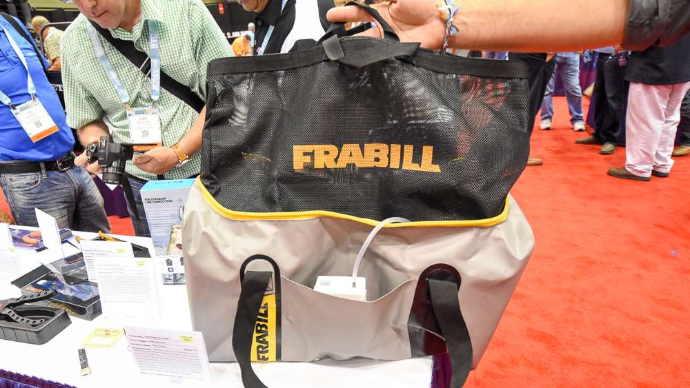 This bag comes with an aerator to keep your fish doing well while you wait to weigh-in. It's a mini version of the giant tanks B.A.S.S. uses backstage. 