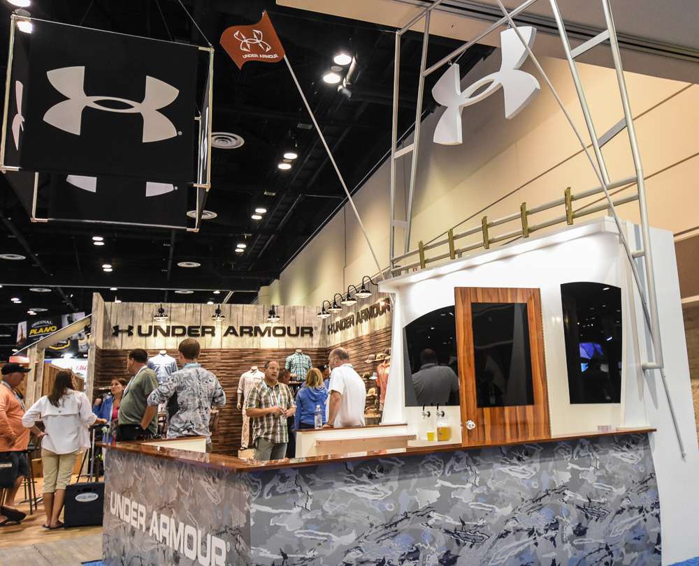 Under Armour is another clothing company with an eye-catching booth at ICAST.