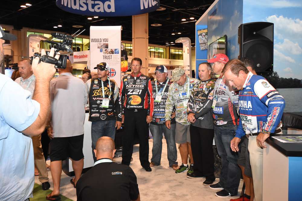The eight Bassmaster Elite Series anglers set to take part in the 2016 Bassmaster Classic Bracket spent time in the Bassmaster booth Tuesday at ICAST 2016.