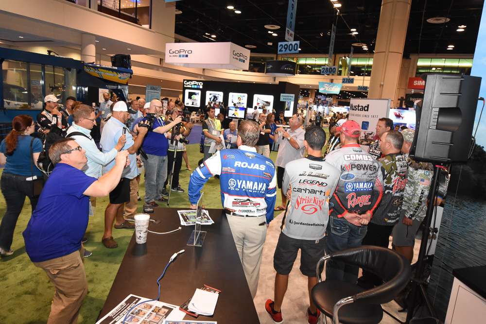 Fans and media gathered to hear information about the 2016 Bassmaster Classic Bracket.