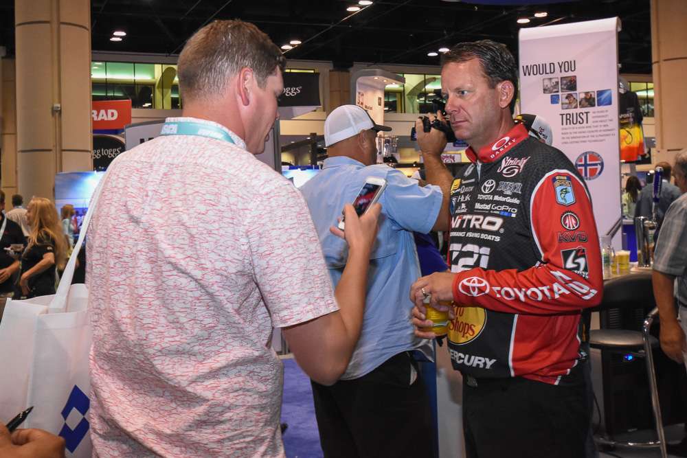 Elite legend Kevin VanDam definitely drew the attention of the ICAST crowd.