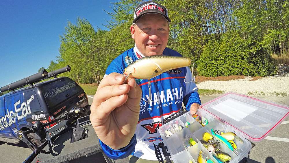 Inside one of his crankbait boxes is his favorite lure: Cotton Cordell Big O. The version of this lure is no longer in production, and it's seen a lot of action over the years. Jones said he's not superstitious, but this lure goes everywhere the boat does. 
