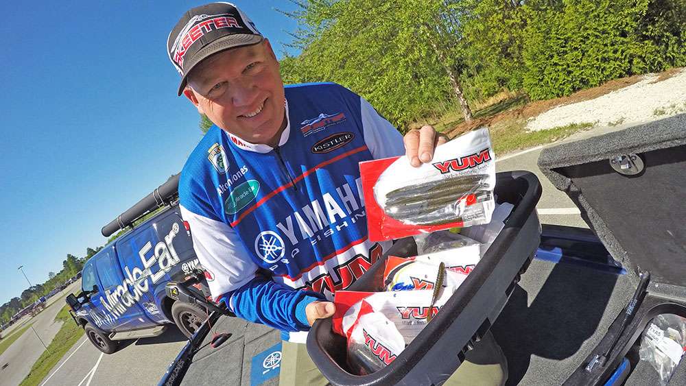 It's no surprise to find a Yum Dinger in there, one of Jones' favorite lures of all time. 