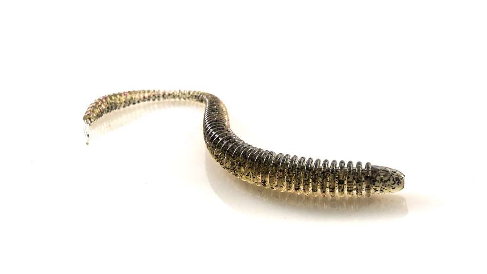<i>Reins</i><br>
<b>Bubbling Shaker 10 inch</b><br>
<p>A new size in an existing lineup. A magnum version of our regular drop shot/finesse worm. Built for ledge fishing on a magnum shaking head, an oversized drop-shot rig and an oversized neko rig. Can be flipped around shallow cover. Material floats so stands up no matter how rigged. Ribs larger, displaces a lot of water. Good vibration for finesse bait; it's a big fish bait.	