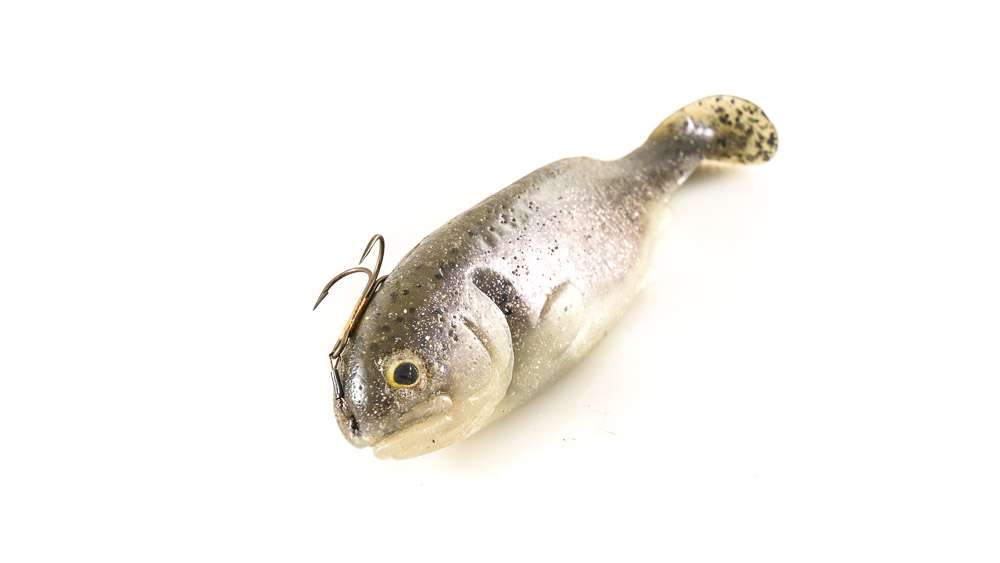 <i>Optimum</i><br>
<b>Thumper Tail</b><br>
<p>Designed by legendary big fish hunter Butch Brown, this 9 inch, 4.8 ounce swimbait moves a lot of water on a straight retrieve. Comes with a harness set to the back of the bait. 	