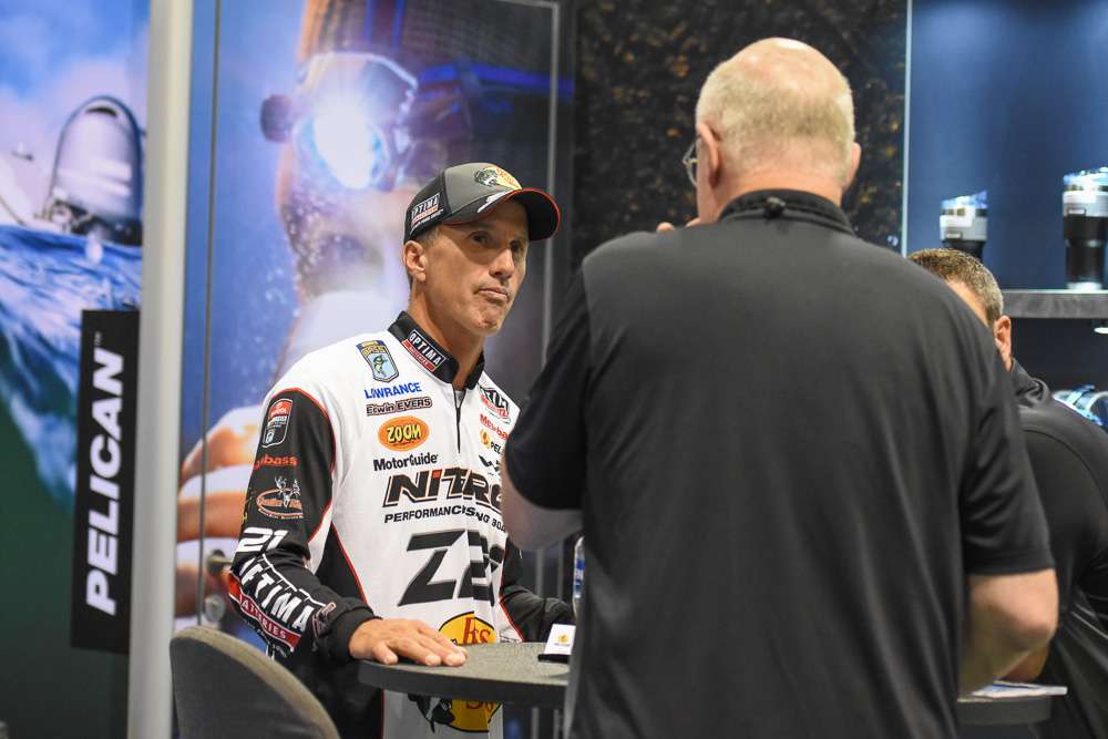 You know the 2016 Bassmaster Classic Champion Edwin Evers is shaking hands and answering questions at ICAST 2016.
