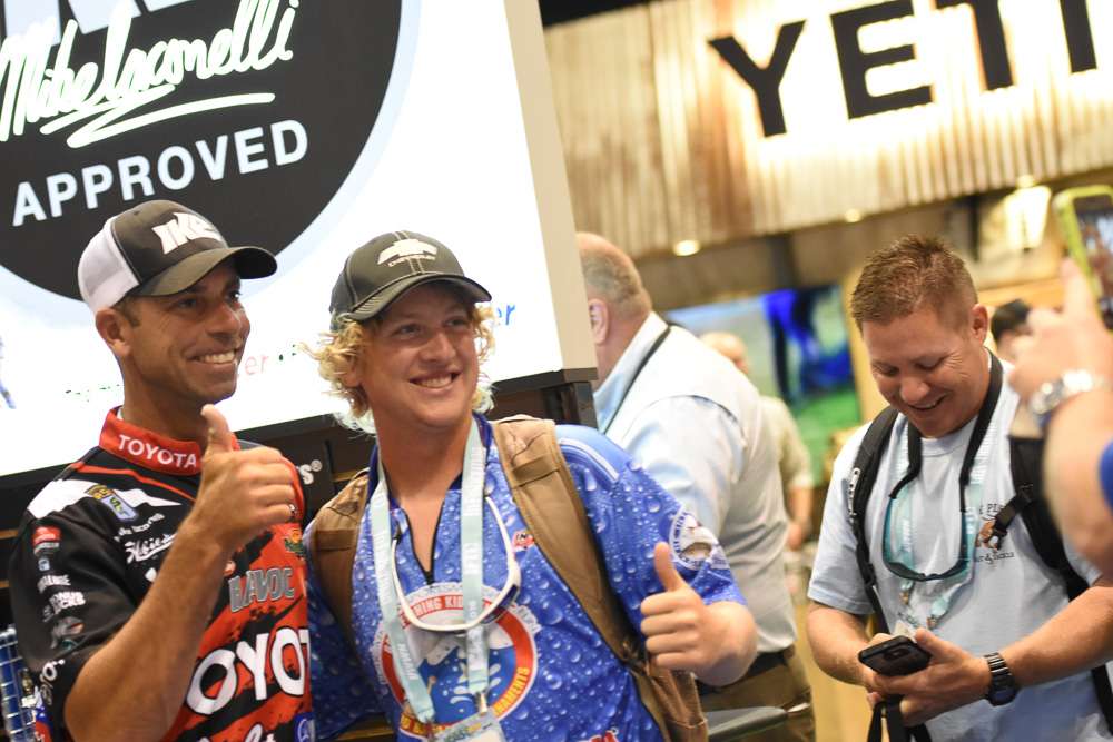 Somehow, this is our first photo of Mike Iaconelli, and itâs already day three of ICAST. Thumbs up ... for better late than never.