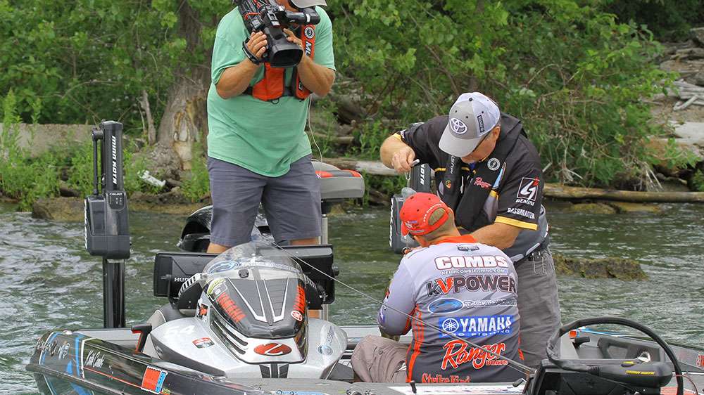 Bassmaster official Alan Pierce tried to stay out of the way. 