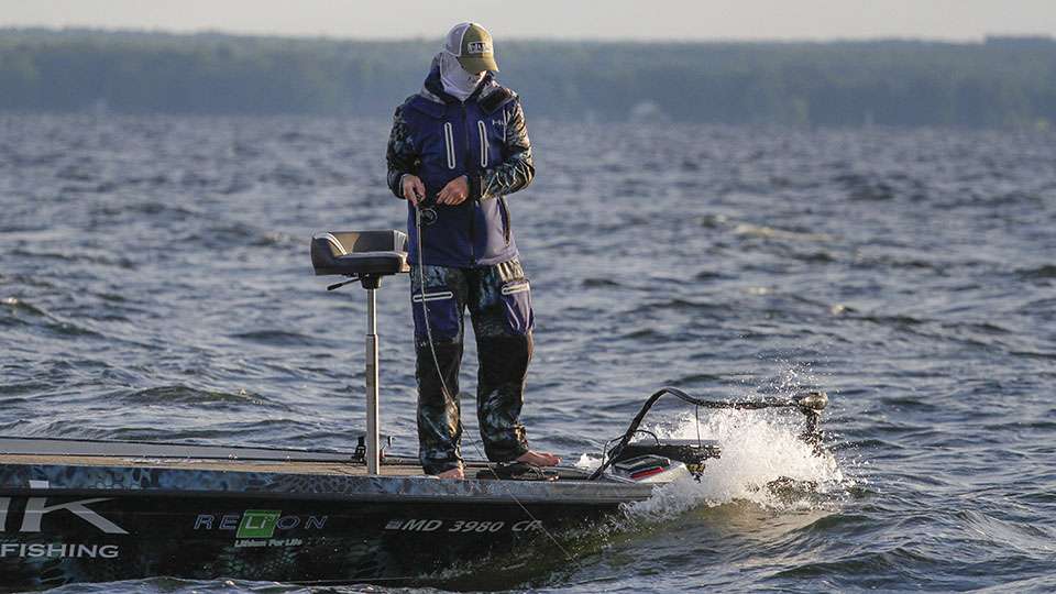 It was rough on Oneida Lake with an east wind on Day 2.