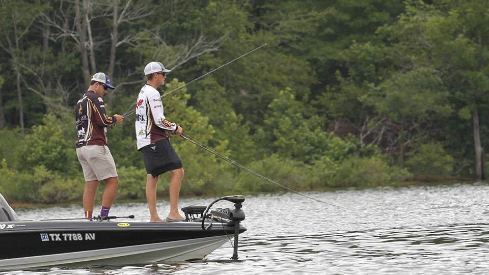 They head out and start at a new spot in hopes of also landing their first fish.