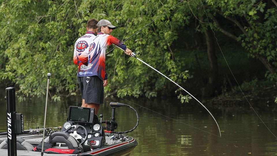 The Tigers flipped shallow cover in the river and busted the big bag on Day 2, but today they had two small fish to their credit and they were working to stay in the Top 4.