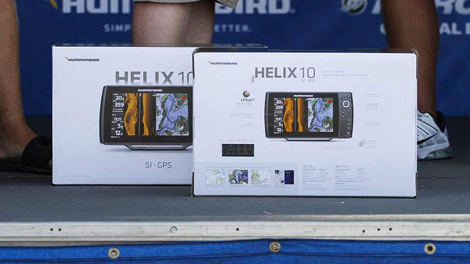 Humminbird also gave the winning team two Helix 10 units.