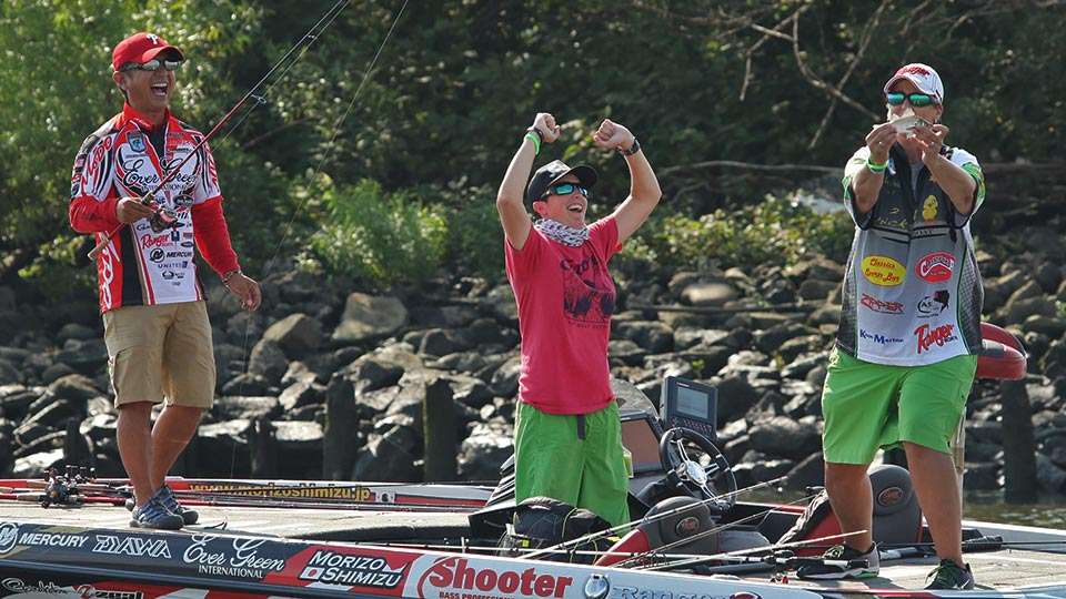 Povisil ramps up the laughter when she turns to play up the fish to the camera boat. The women came from Ohio to help the cause, using Millsâ second-place winnings in the Lady Bass Anglers Kentucky Lake event to make the trip.