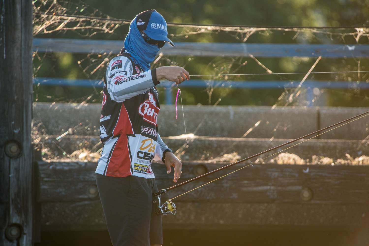<b>Justin Lucas</b><br> Lucas primarily used a 6-inch hand-poured worm, blue and brown, rigged with a 3/16-ounce Eco Pro Tungsten Weight and 1/0 hook. He fashioned those components into a drop shot rig fished along a pier, where the bass were suspended over 8 feet of water. 