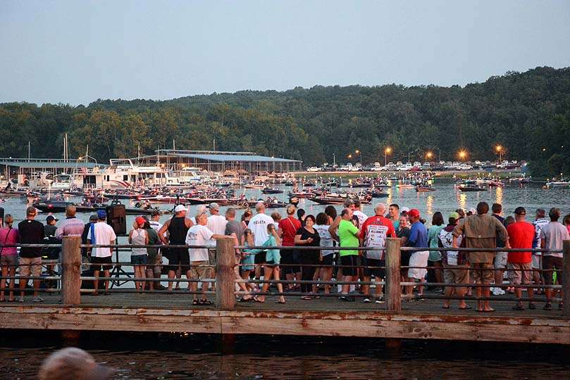 Parents, siblings and grandparents are on the dock to cheer on the high school anglers.
