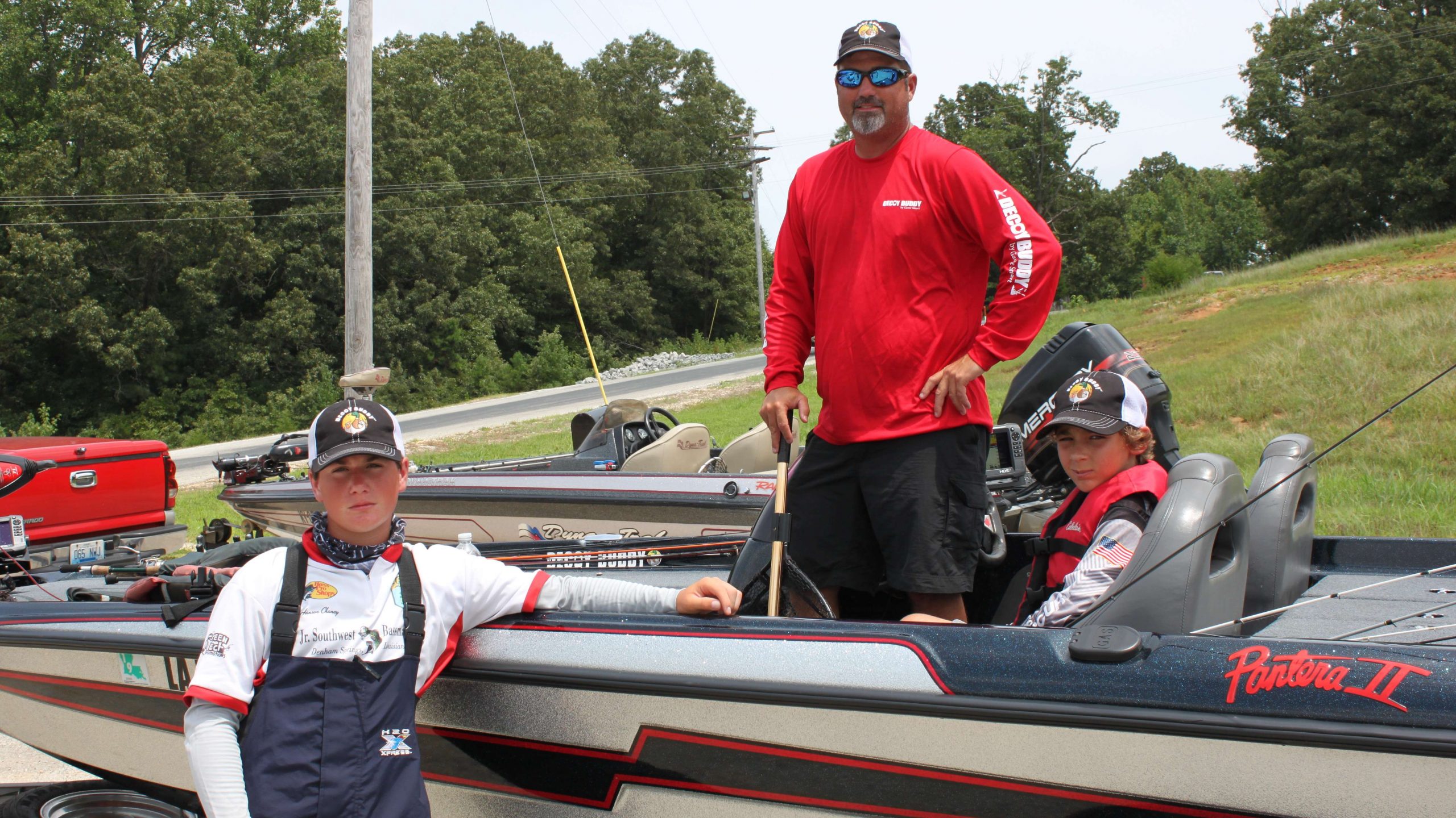 Team Louisiana gets off the water. From left are Hanson Chaney, John Chaney, and Jackson Landry.