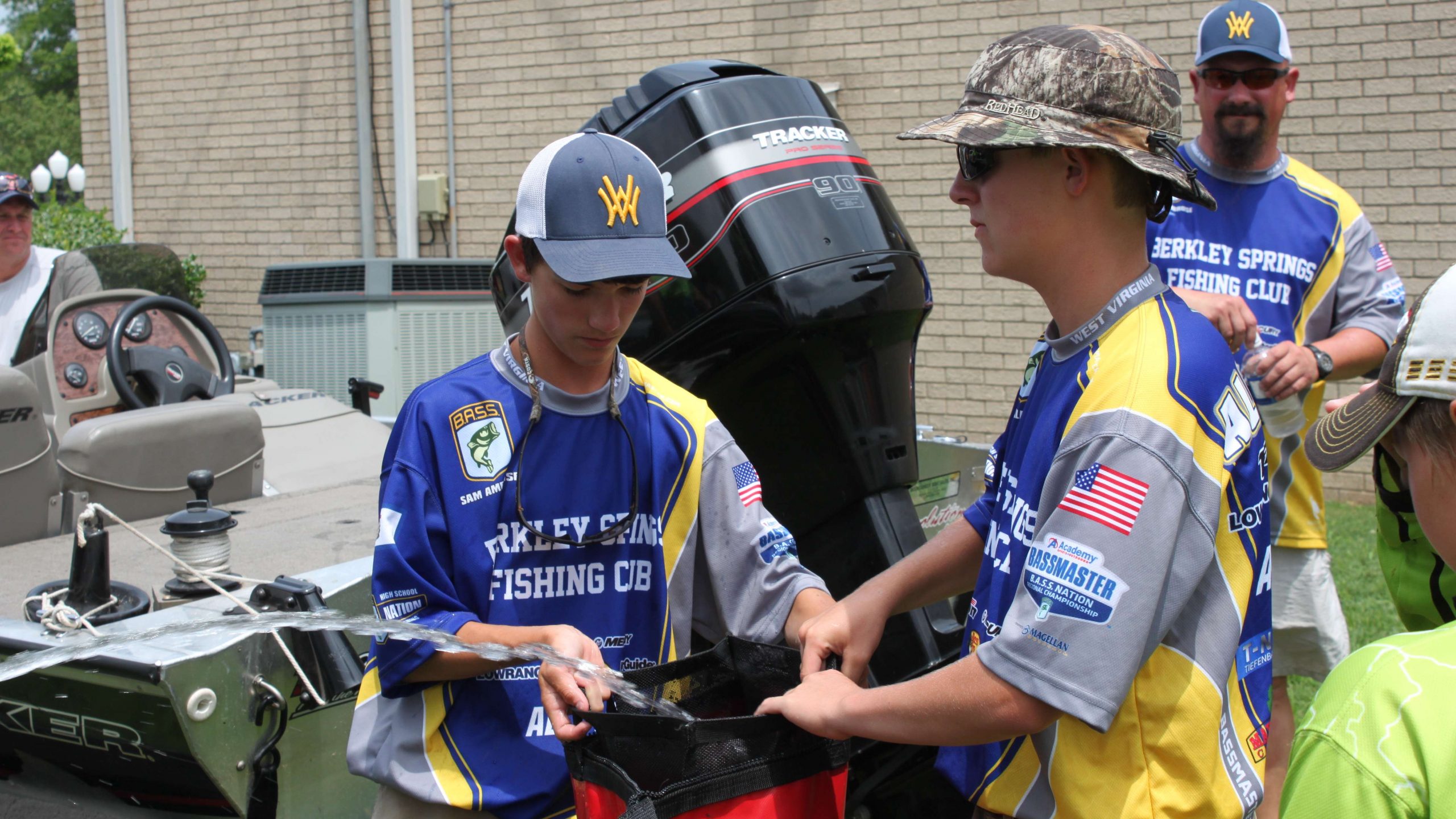 Team West Virginia makes good use of a bilge pump for their catch.