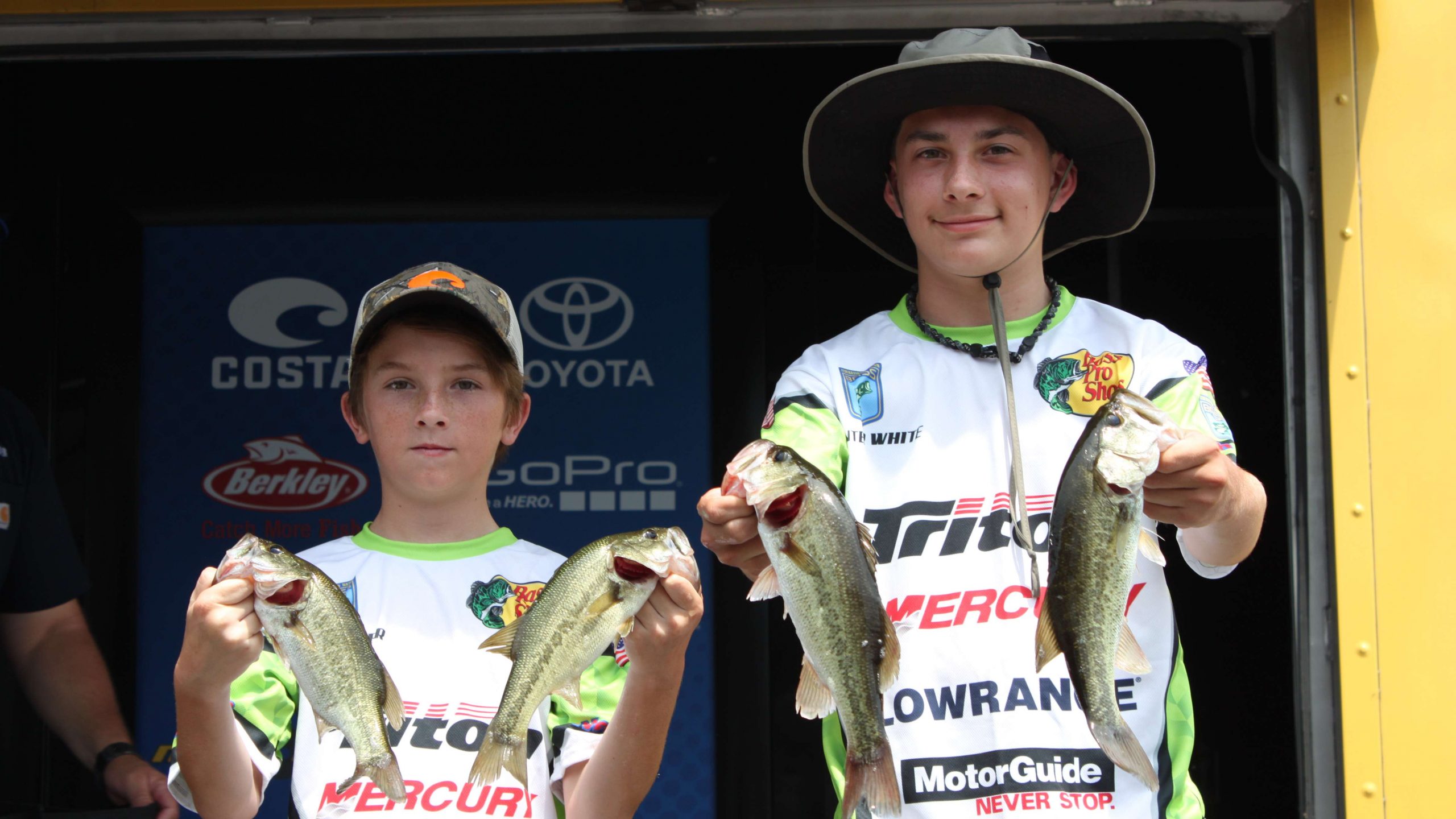 Team North Carolinaâs Bennett Bauer and Hunter White are in eighth place with five fish going 4-2.