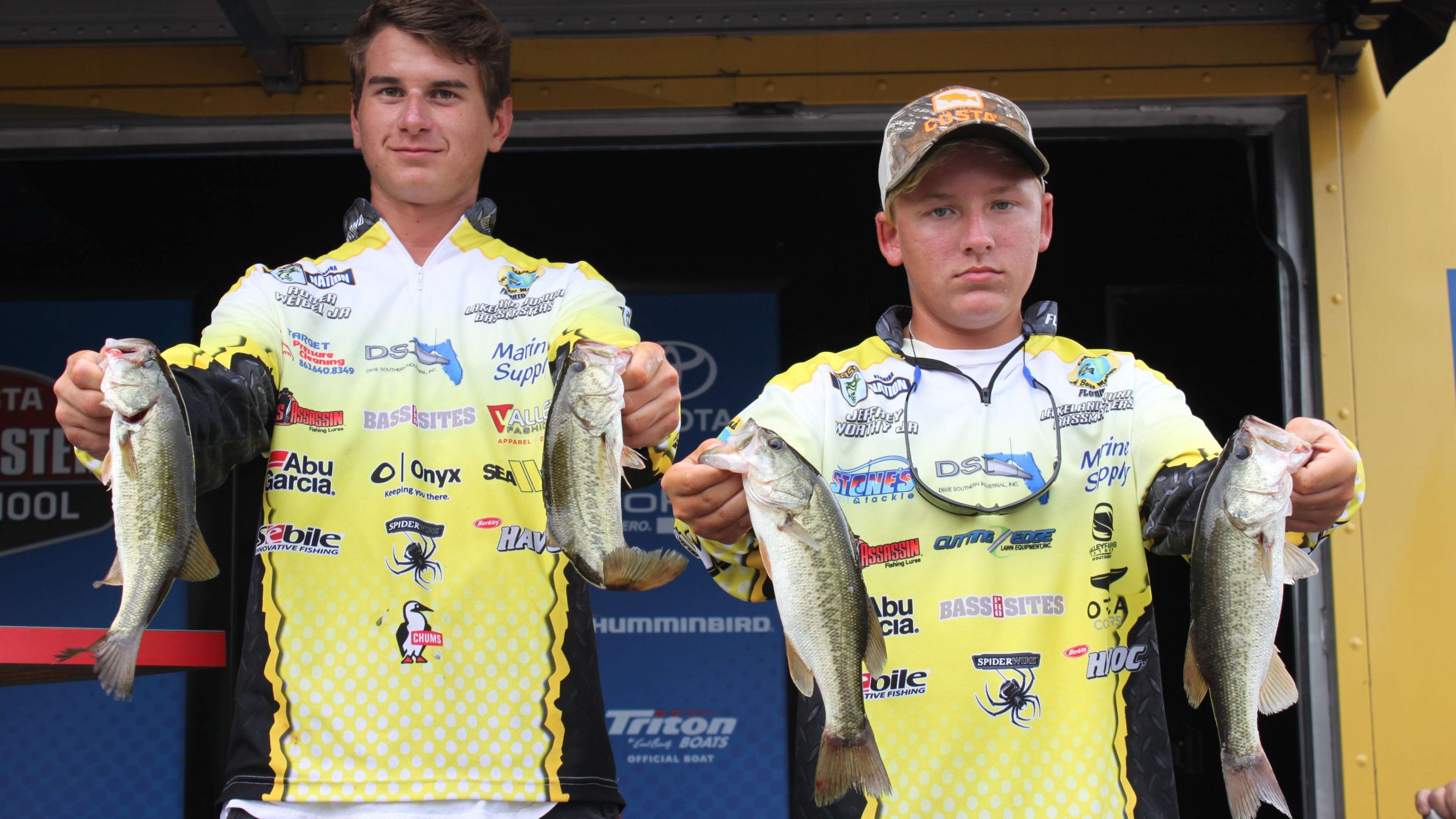 Floridaâs Roger Weigle Jr. and Jeffrey Worthy Jr. caught four fish that totaled 3-10. They are in 11th place.