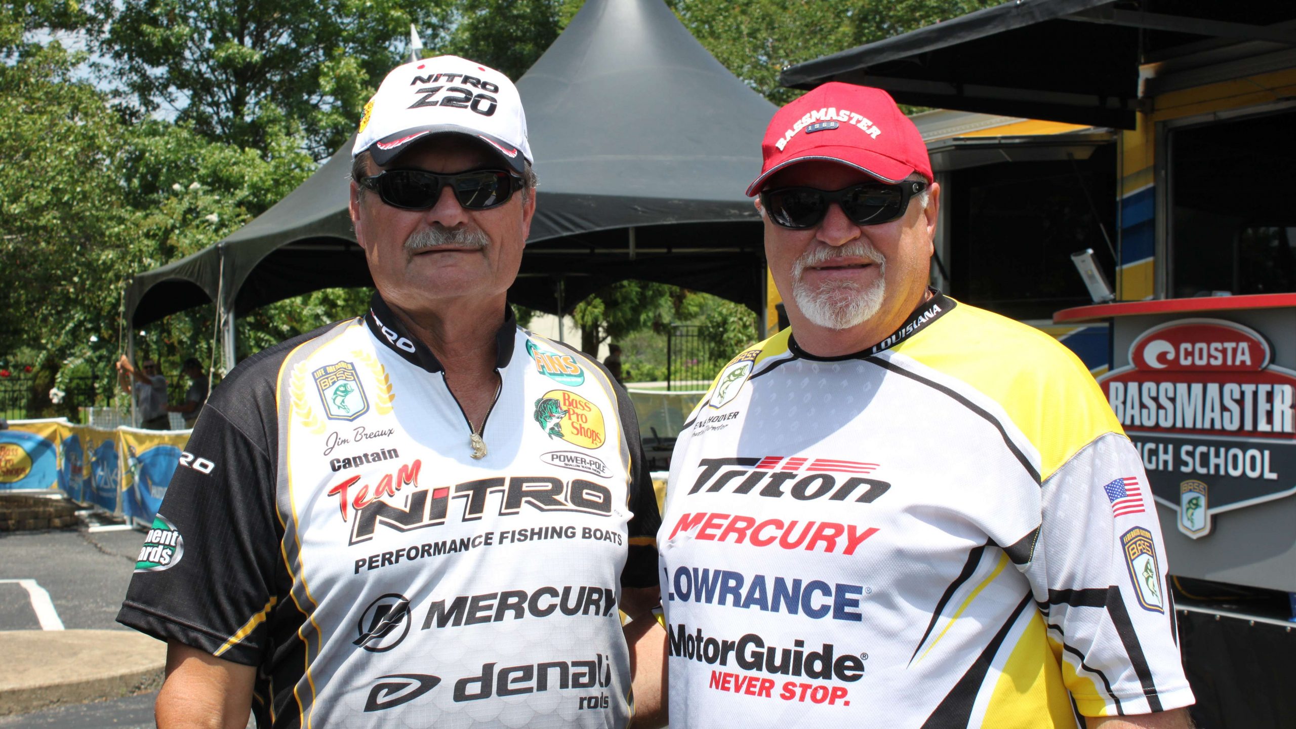 Jim Breaux and Gene Hoover of Louisiana were in the crowd for the 2016 Costa Bassmaster Junior Championships in Huntingdon, Tenn. Hoover is the B.A.S.S. Youth Director, and Breaux is director of the Junior Southwest Louisiana Bassmaster club whose members placed fifth in the tournament.