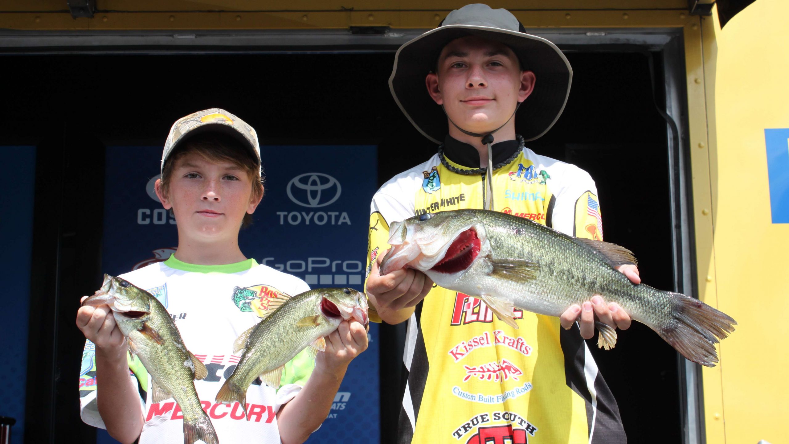 North Carolinaâs Bennett Bauer and Hunter White pose with some nice fish. They placed sixth overall with 9-5 over two days.