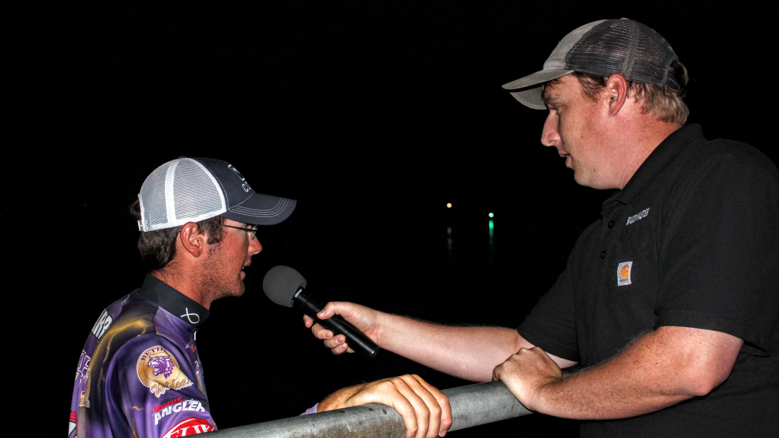 Then he spoke with tournament director Hank Weldon about the experience of fishing in this level of an event and the chance to make the Bassmaster Classic.