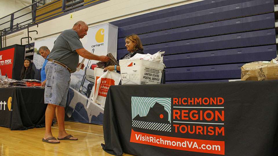 Richmond tourism had a booth welcoming anglers to the area and offering some coupons and goodies in their bag.