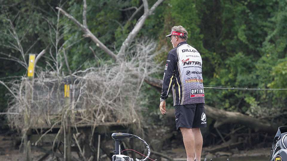 Dillow tried to make every place work and he threw different baits at every place he stopped.