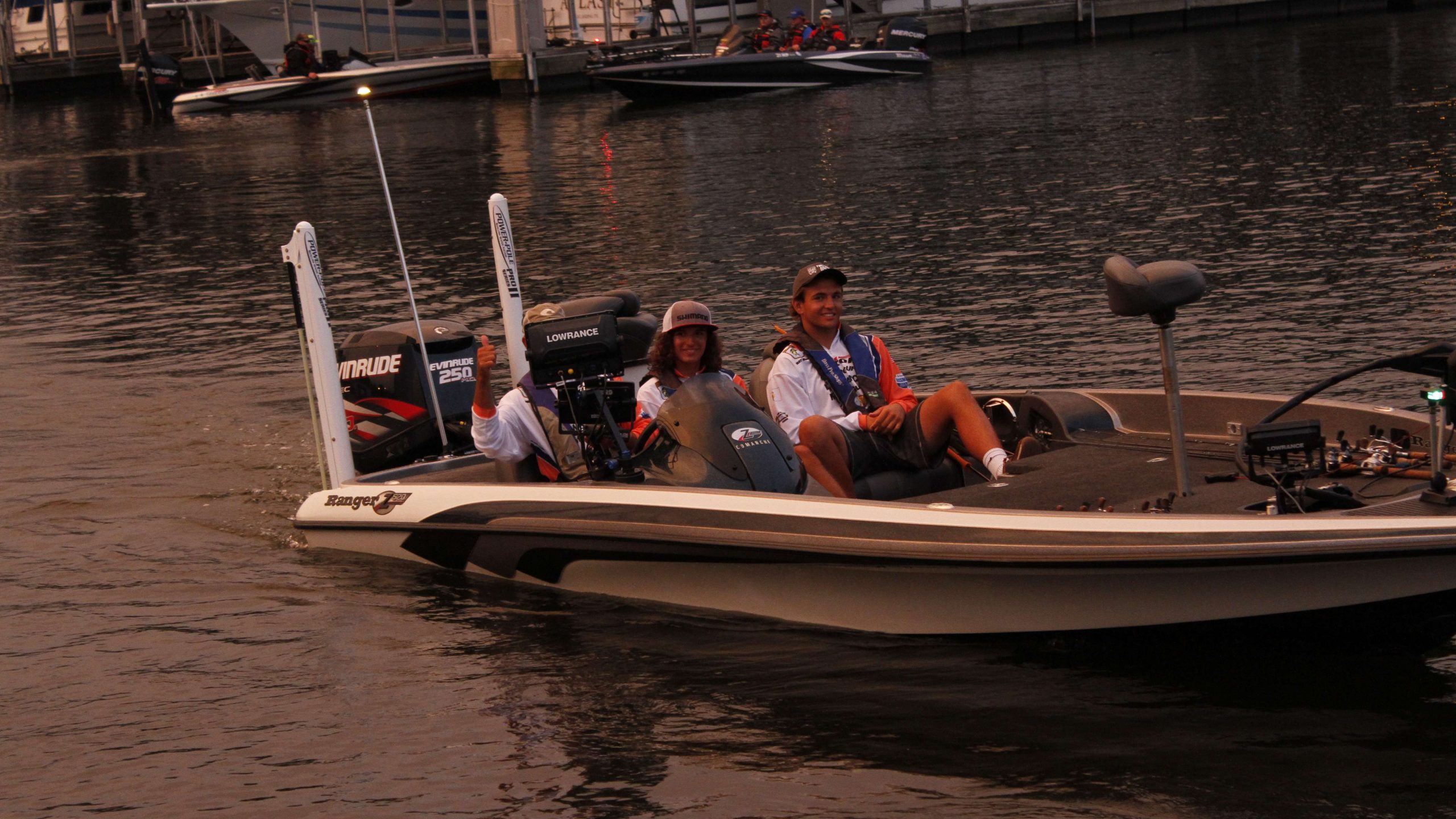 The anglers are in clear view, but itâs the driver that gives the thumbs-up from behind his Lowrance.