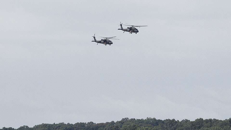 There were military choppers overhead for most of the day as they conduct maneuvers.