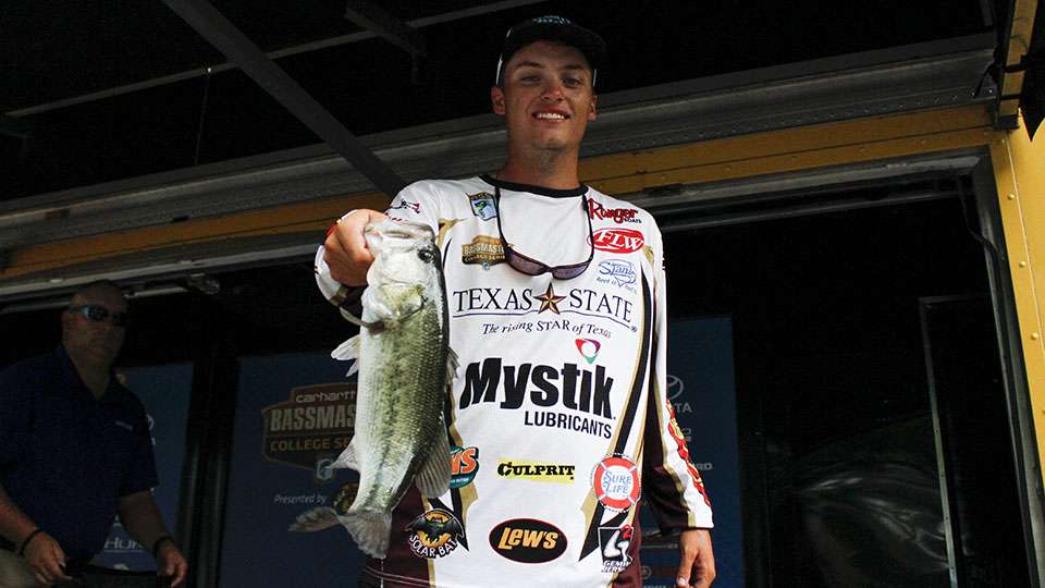 Sam Stone of Texas State was next up and he weighed one fish for 2-1 and set the mark that John Garrett would need to beat.