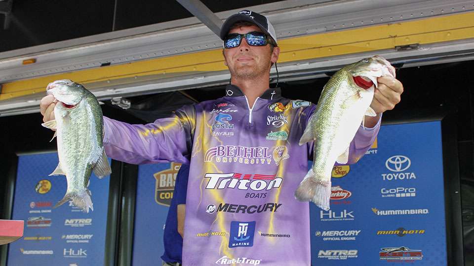 Garrett of Bethel University brought the only five-fish limit to the scales and weighed 12-5 to advance to the next round.