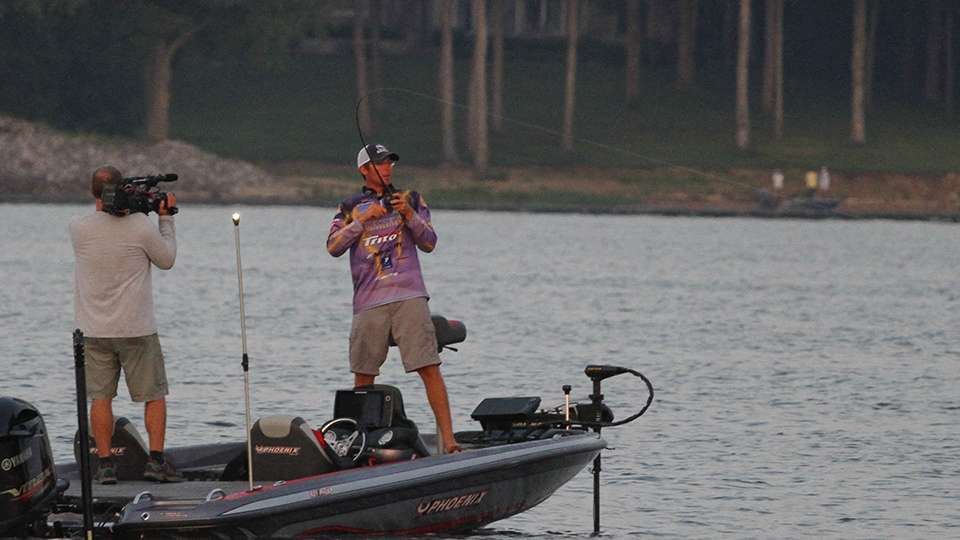He hooked his third non-keeper in a row, but he was getting bit and that is what matters on a tough Kentucky Lake.