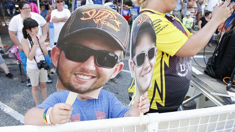 Next up was Dailus Richardson and Trevor McKinney of Benton High School. Their family cheered them on with cutouts of their faces.