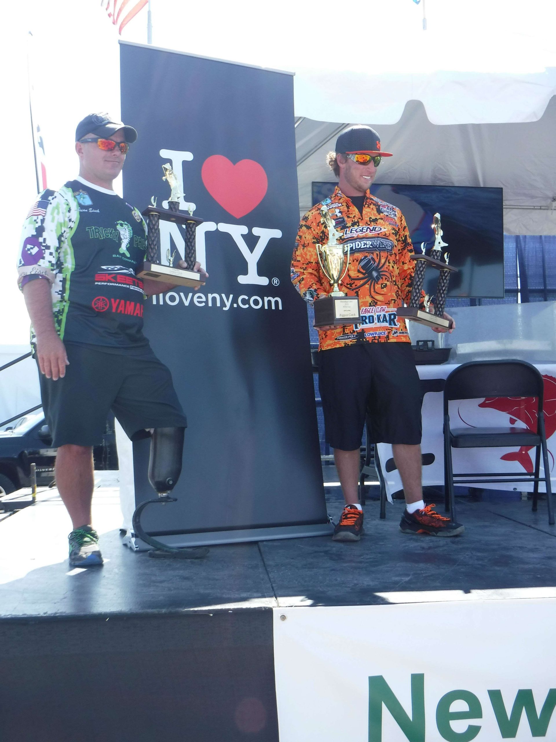 The winners: Fletcher Shryock with a three-fish total of 12.12 pounds and a 5.97-pound largemouth bass on the Elite Series Pro side. On the NY B.A.S.S. Nation side Brian Eisch with 11.99 pounds. Brianâs biggest largemouth was 5.15 pounds. 