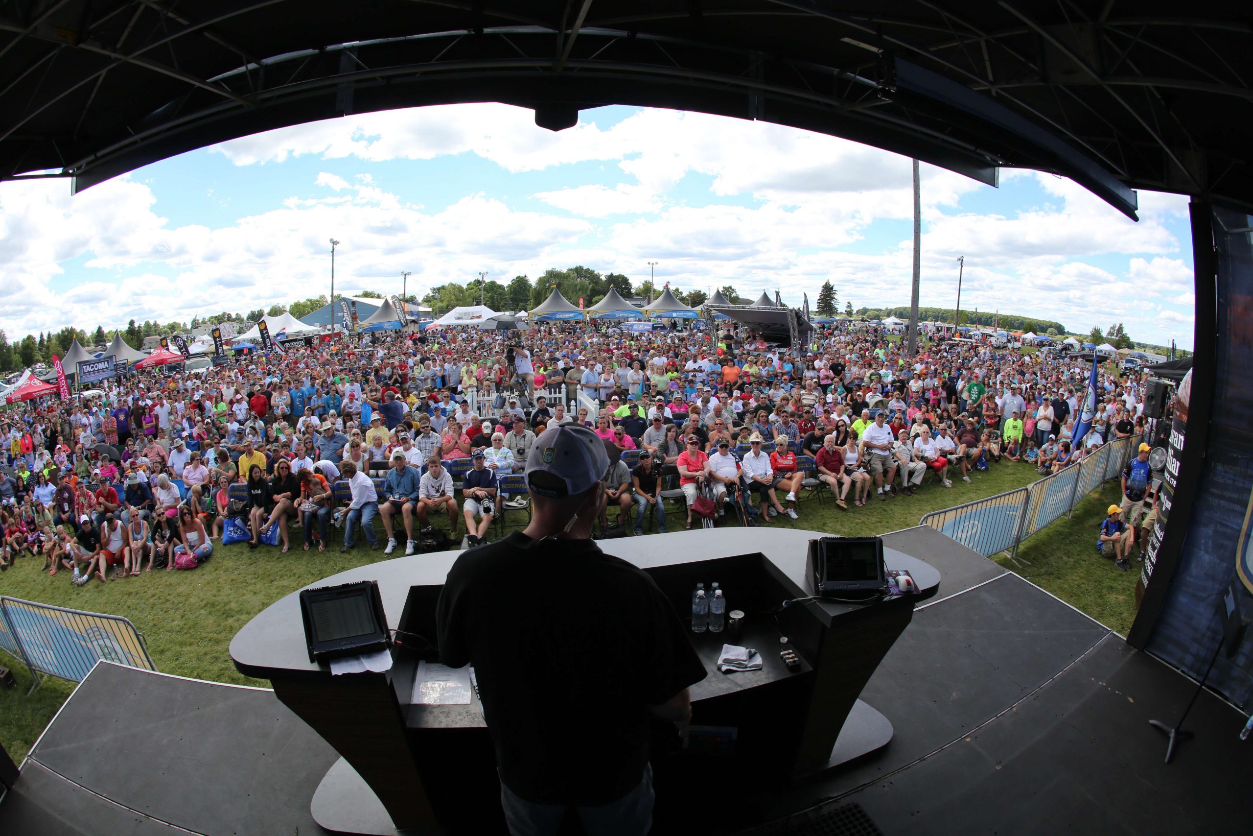 This glimpse of the giant crowd listening to B.A.S.S. emcee Dave Mercer before the 2015 weigh-in should say it all. Waddington always brings out the bass fanatics, and we can't wait to see them again. 