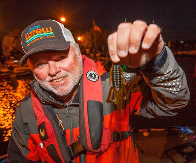 <b>Tommy Biffle</b><br> From pitching into inches deep of muddy water, to fishing offshore smallmouth water, Tommy Biffleâs namesake lures prove their worth. At Mille Lacs he fished a Gene Larew Lures 4.25-inch Biffle Bug, Sooner Run in color. He rigged that with an 11/16-ounce Biffle Hardhead jig.