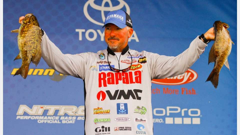 <b>Randall Tharp</b><br>
Randall Tharp fashioned a drop shot using a No. 2 VMC Ike Approved Neko Hook with a 3/16-ounce weight. A Zoom Magnum Finesse Worm completed the rig. The 34-place finisher focused on smallmouth holding on offshore reefs.  