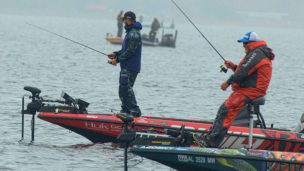 The two would spend the morning almost a rod length apart, hitting the same stretches.