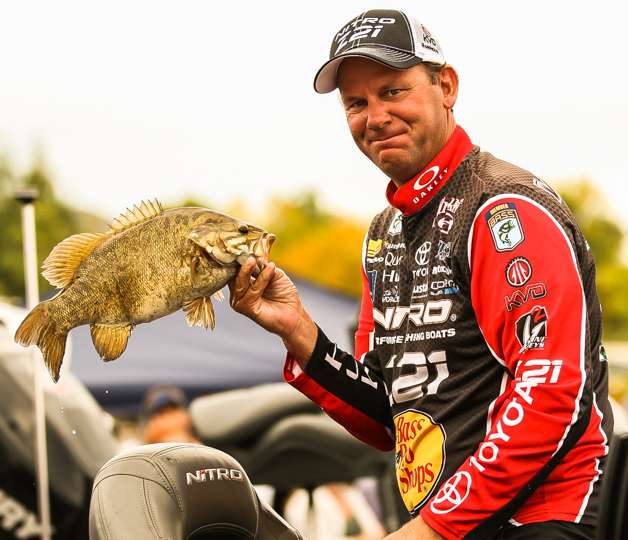 Kevin VanDam shows off a nice smallie!