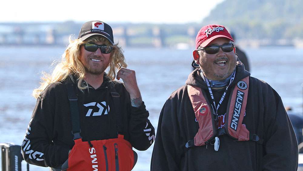 On the left is Minnesota B.A.S.S. Opens angler Josh Douglas, and to his right is 2014 Bassmaster Classic qualifier Andy Young, also from Minnesota were on sight to cheer their friend on. Josh makes one ugly chick...