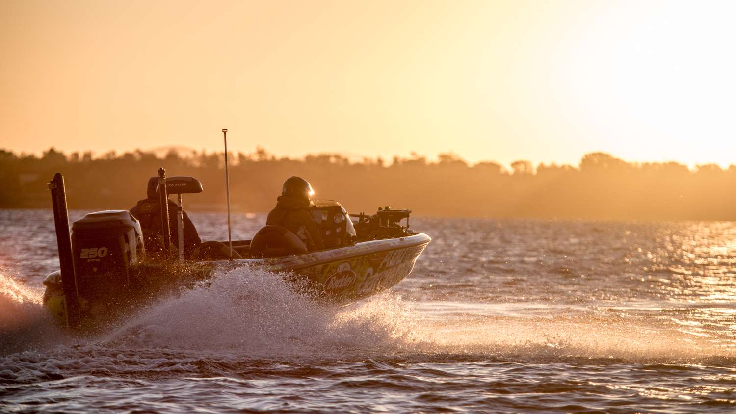 Hunter Shryock puts the hammer down as he heads out to his first fishing spot.
