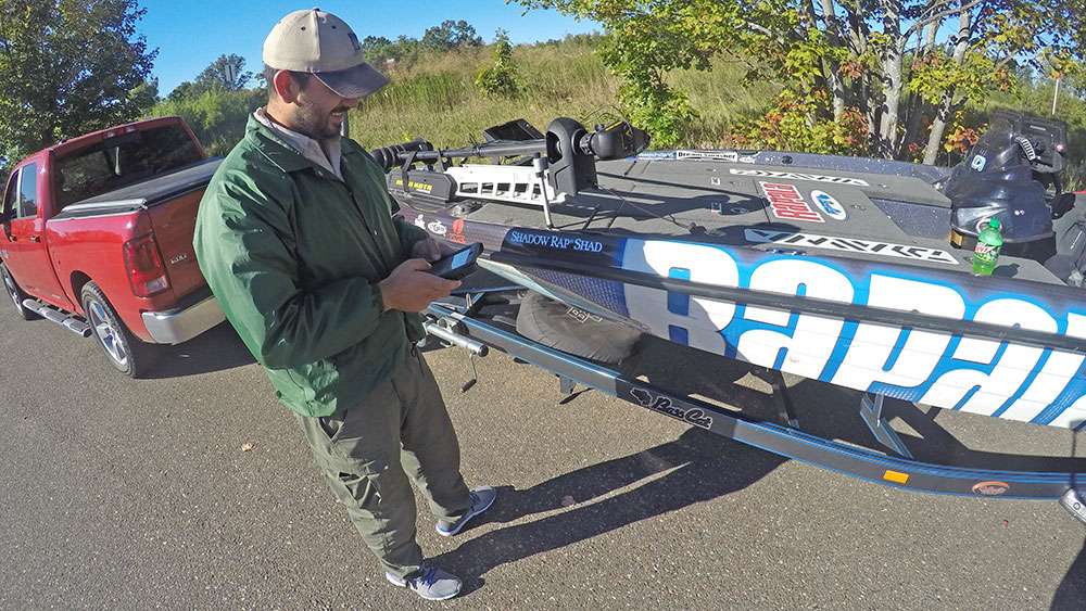 As we were prepping his boat for launch, the Minnesota DNR was on-hand to run a quick inspection making sure his rig was clean of invasive species, such as zebra mussels and Eurasian milfoil. This is a very common practice at many of the state's popular fishing and boating lakes. 