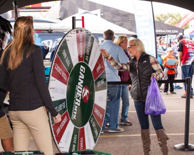The Gander Mountain booth is offering spin to win! Great prizes!