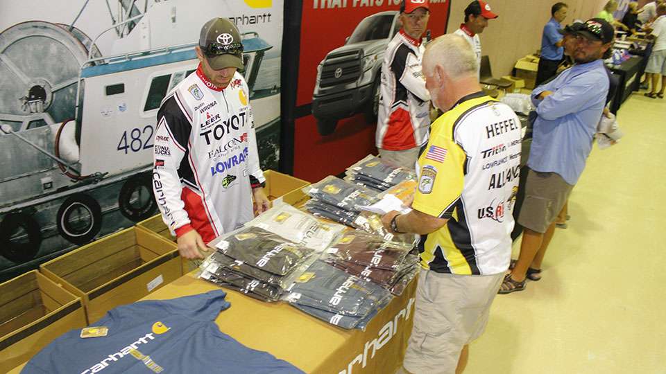 Carhartt had a booth set up with various sizes and colors for anglers to choose from!