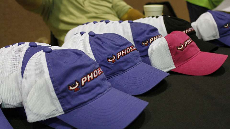 Phoenix Boats came aboard this year as the Big Bass sponsor for the trail. They had some hats to hand out as well.