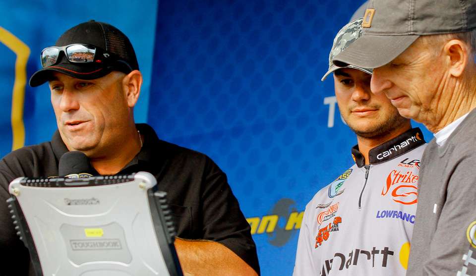 Jordan Lee was one of the last anglers to weigh in. 